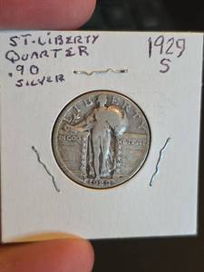 lot 54 image: 1929-S Standing Liberty silver Quarter