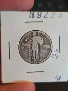 lot 55 image: 1929-S Standing Liberty silver Quarter