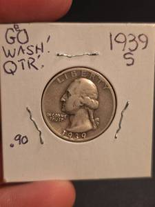 lot 65 image: 1939-S Washington silver quarter