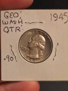 lot 70 image: 1945 Washington silver quarter