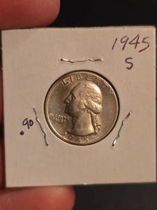 lot 71 image: 1945-S Washington silver quarter