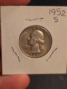 lot 72 image: 1952-S Washington silver quarter