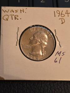 lot 84 image: 1964-D MS61 Washington silver quarter