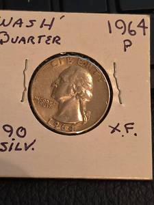 lot 85 image: 1964-P XF Washington silver quarter