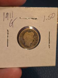 lot 87 image: 1911 Barber silver dime
