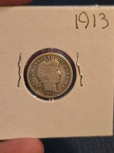 lot 94 image: 1913 Barber silver dime