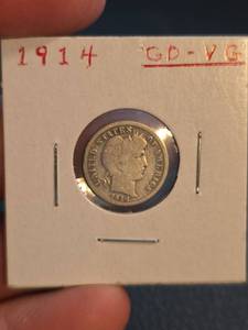lot 95 image: 1914 Barber silver dime