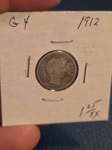 lot 99 image: 1912 Barber silver dime