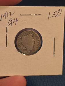 lot 102 image: 1912 Barber silver dime