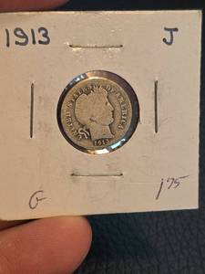 lot 103 image: 1913 Barber silver dime