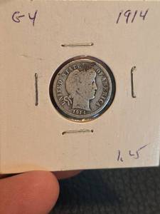 lot 105 image: 1914 Barber silver dime