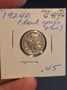lot 112 image: 1924-D Mercury silver dime