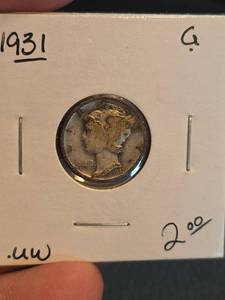 lot 114 image: 1931 Mercury silver dime