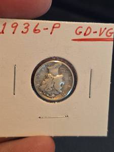 lot 118 image: 1936-P Mercury silver dime