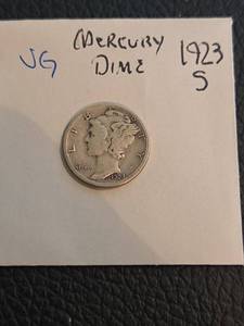 lot 128 image: 1923-S Mercury silver dime