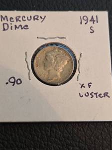 lot 129 image: 1941-S Mercury silver dime