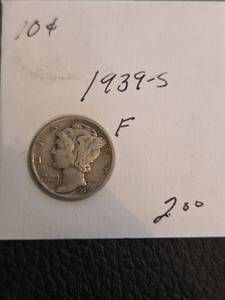 lot 133 image: 1939-S F Mercury silver dime