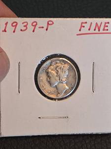 lot 139 image: 1939-P Mercury silver dime