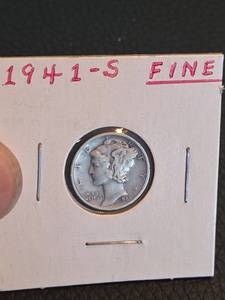 lot 140 image: 1941-S Mercury silver dime