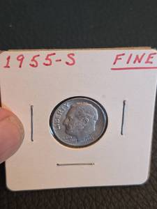 lot 141 image: 1955-S Roosevelt silver dime
