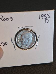lot 142 image: 1955-D Roosevelt silver dime