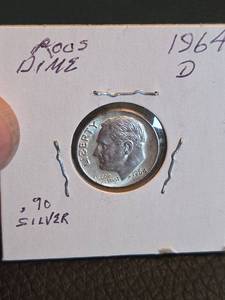 lot 144 image: 1964-D Roosevelt silver dime