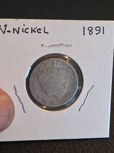 lot 145 image: 1891 V Nickle