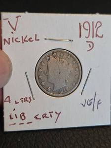 lot 178 image: 1912-D V Nickle