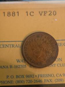 lot 190 image: 1881 VF20 Indian Head Penny