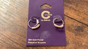 18kt Gold Plated Hoop Earrings LUXE by Claire's
