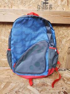 lot 314 image: Target Corporation Blue Red Wave Pattern Backpack with Front Pocket
