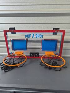 lot 373 image: Pop-A-Shot Two Player Basketball Arcade Game with Hoops and Scoreboard