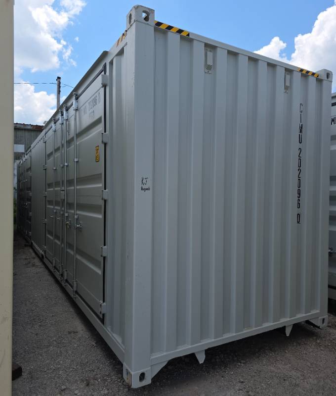 lot 1036 image: One Way Trip 40 Long Tall High Cube Container with Double Rear & Two (2) Side Double Doors - Used One Time To Ship To Mother Road Auctions & SalesWeather, Rodent & FireproofDelivery Available