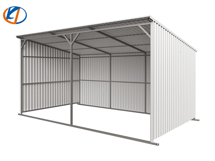 lot 6536 image: Unused KJ 20ft X 12ft Heavy Duty Livestock Metal Shed - K1912 - Cream