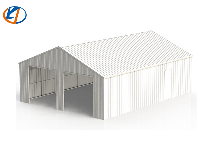 lot 6565 image: Unused KJ 33ft X 25ft Double Garage Steel Barn w Side Entrance - K3325 - Cream