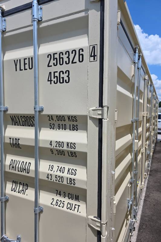 lot 1034 image: One Way Use - 40 Long High Cube Container with Double Rear & Four (4) Side Double Doors - Used One Time To Ship To Mother Road Auctions & Sales -Weather, Rodent & FireproofDelivery Available