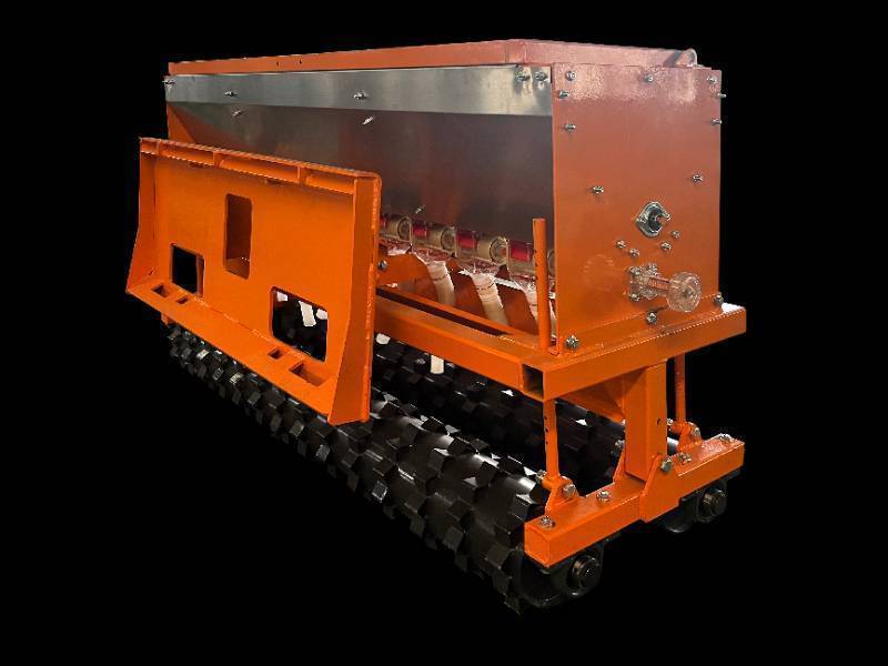 lot 3015 image: UNUSED LandHonor Skid Steer No Till Seed Drill for Tractor and Skid Steer with Quick Tatch Mounts SD-22-72W