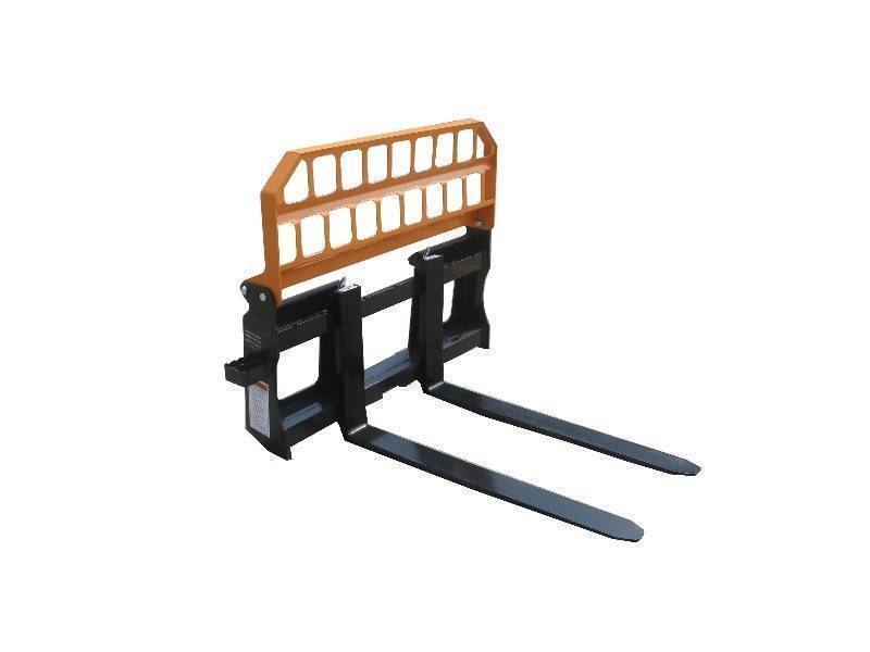 lot 3051 image: UNUSED LandHonor 42in Skid Steer Pallet Forks and Quick Attach Frame w Side Steps PF-11-3500G