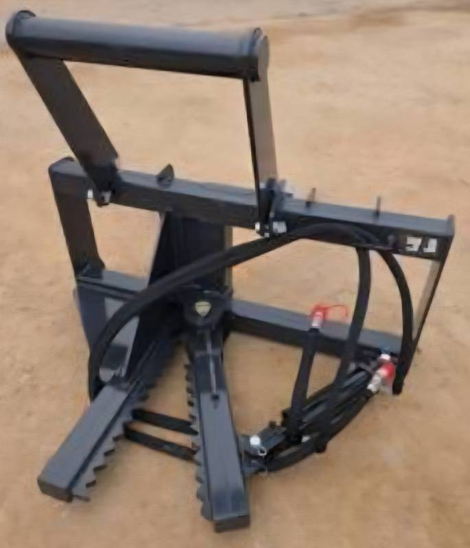 lot 3071 image: UNUSED LandHonor TP2-13-08D 12 Skid Steer T-Post & Tree Puller Hydraulic Attachment
