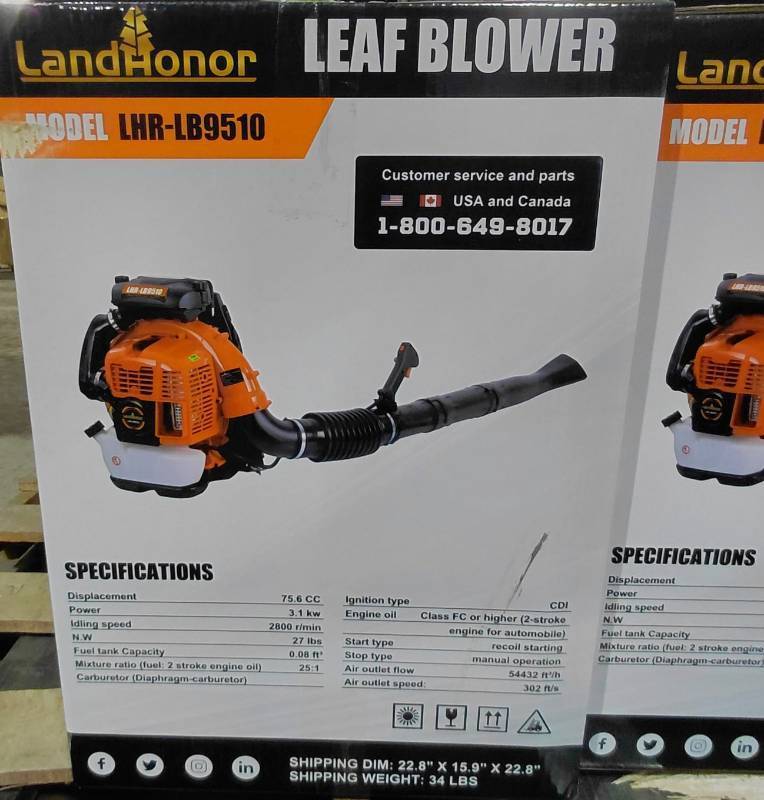 lot 3202 image: UNUSED LandHonor LHR-LB95210 Leaf Blower