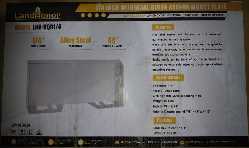 lot 3284A image: Unused LandHonor 14 Universal Quick Attach Mount Plate LHR-UQA14