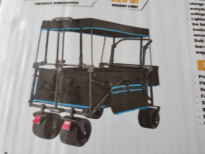 lot 3356 image: Unused LandHonor 220lb Capacity Foldable WagonCart  LHR-WCF220D