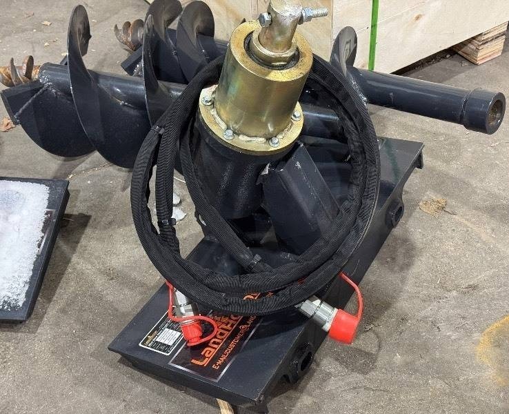lot 3039 image: 3PC - Unused LandHonor Mini Skid Steer Auger Drive with 8 & 12 Bits - MAD-73-05C