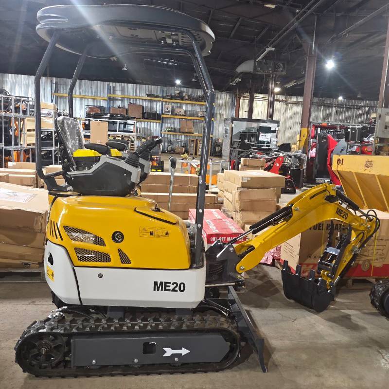 lot 5300 image: Unused SDLANCH ME20 YellowWhite - YANMAR 3TNV74F Mini Excavator - Pilot Control, Hydraulic Thumb Clamp, Side Swing, Auxiliary Hydraulics, Widened Chassis, DozerBackfill Blade, Canopy