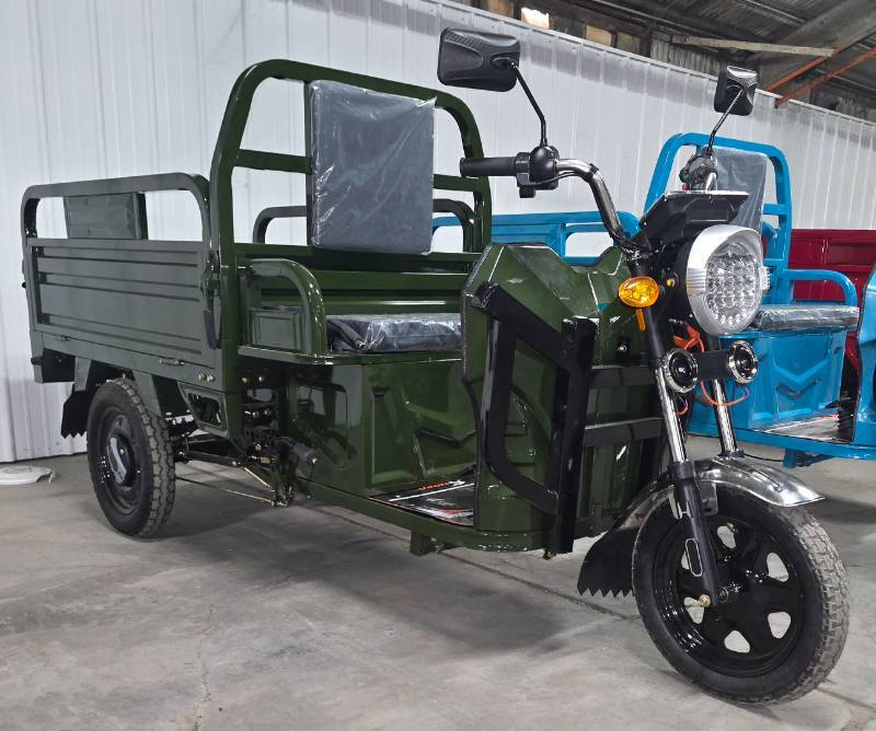 lot 5017 image: Green - IRET13 High-End Electric Tricycle 800W 60V20A - Dump Bed - Speed Regulating & Boosting Device to Ensure Strong Output Power - Very Powerful - LCD Panel - LED Headlights