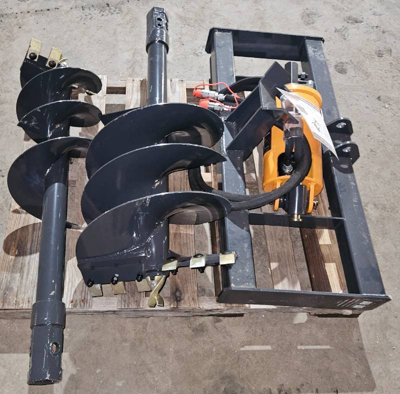 lot 3040 image: Unused LandHonor Skid Steer Loader Rapid Auger Drive System with Two (2) Bits 12in & 18in SAD-12-23C