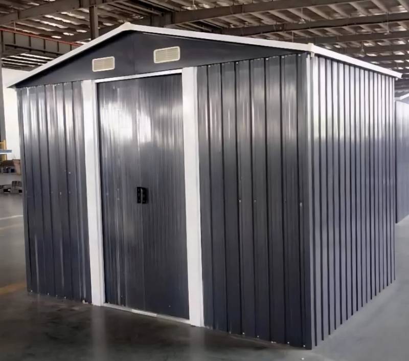 lot 3173 image: UNUSED LandHonor  LHR-MS0810 8ftx10ft Galvanized Shed