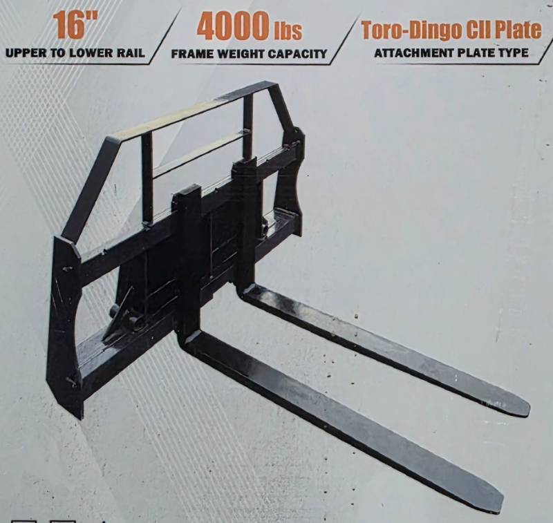 lot 3083 image: UNUSED LandHonor MPF-11-200G Mini Skid Steer Pallet Fork Set