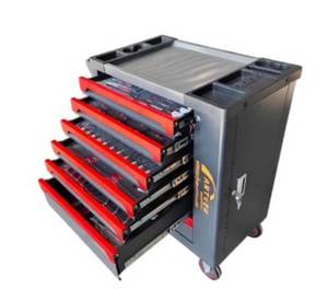 lot 4091 image: Unused ARTEER Tool Cart with 258 PCS EVA Tool Set  JS-RC07 - Professional Rolling Tool Cabinet Complete with 258-piece EVA Tool Set. Includes Sockets, Wrenches, Pliers, and a Variety of Essential Hand Tools