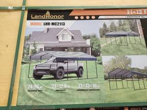 lot 3456 image: Unused Landhonor Metal Carport  Model LHR-MC2113